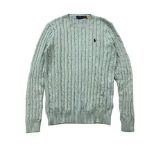 Polo Ralph Lauren Mens Pale Seafoam Cable-Knit Sweater Heritage Style Size S NWT