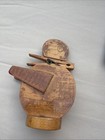 Vintage Handmade Wooden Penguin Clothespin Paper Holder — photo 2