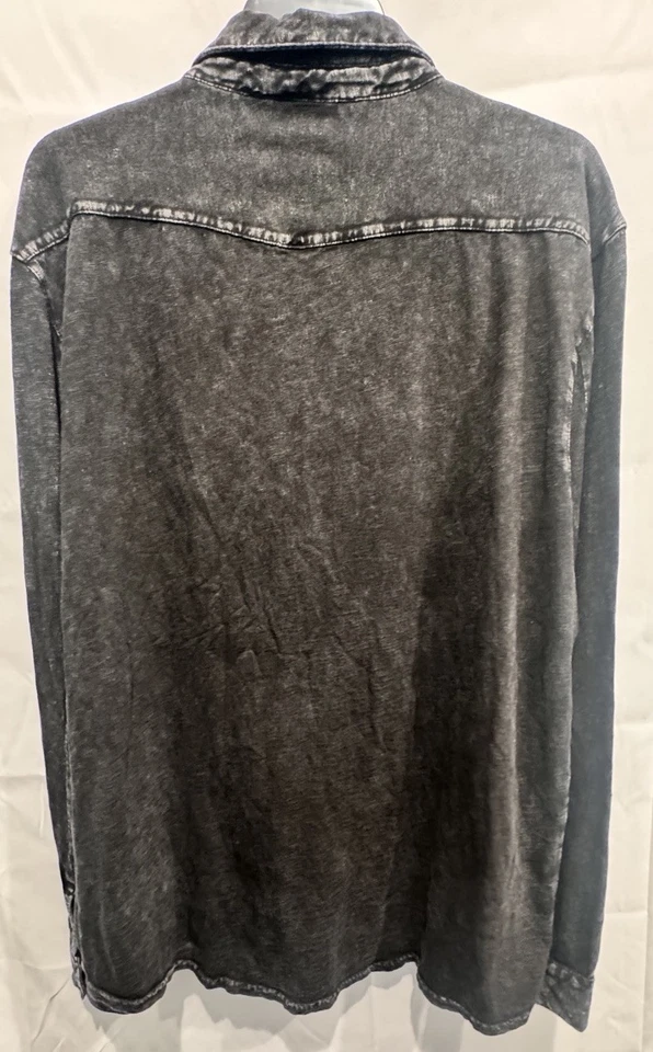 John Varvatos Men’s Arvon Cotton Snap-Up Western Shirt In Black / Size 2XL - Image 3 of 4