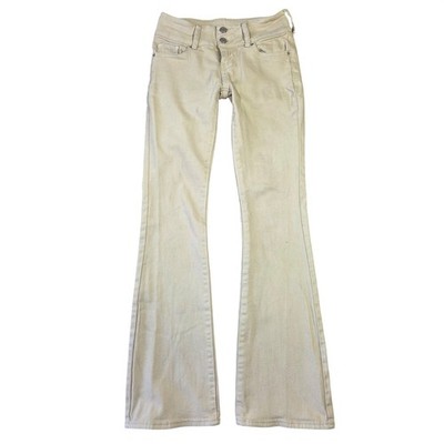 Y2k Pacsun Jeans Women 24 Low Rise Flare Brown Denim Bratz Preppy Neutral Boho