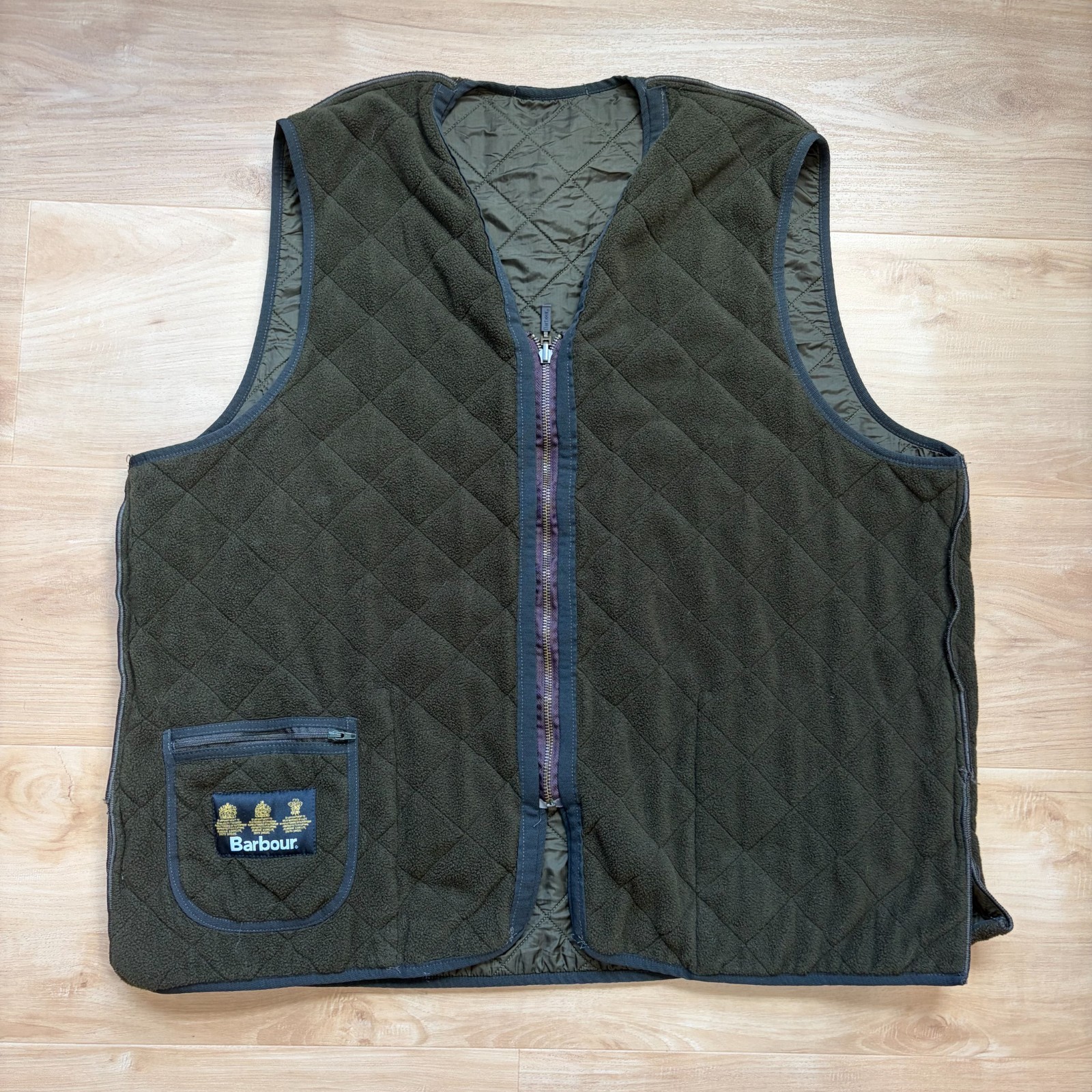 Barbour Men's Polarquilt Reversible Quilted Waistcoat Vest Jacket Green Size XXL