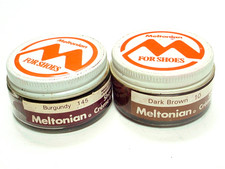 2 MELTONIAN BOOT  SHOE CREAM POLISH 1.6 OZ JARS DARK BROWN 10  BURGUNDY 145