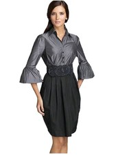 BCBG Max Azria Taffeta Natasha Mini Dress 2 Cocktail Holiday Gray Pockets 378
