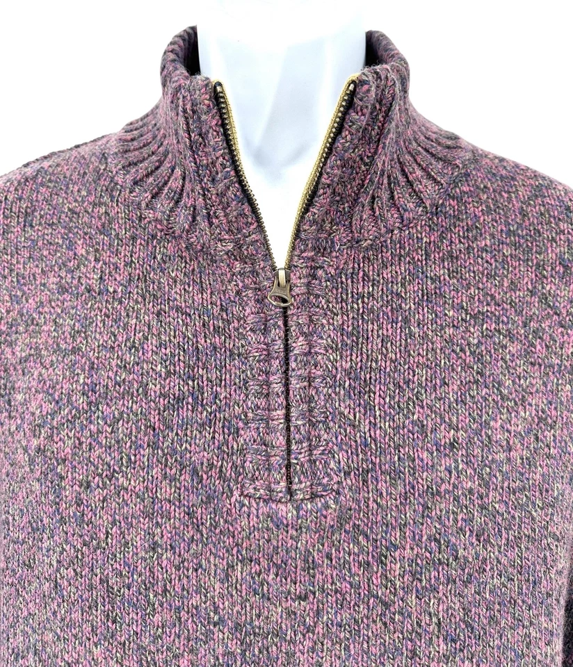 Suéter 7 DIAMONDS Para Hombre M Brezo Berry Marled Bryce Cuarto Cremallera Mezcla Lana Nuevo con Etiquetas Foto 3 de 4