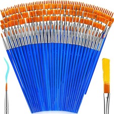 162 Pcs Paint Brushes Bulk, Round Flat Tip Acrylic Paint Brushes Set for Kids Cl