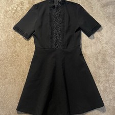 Zara Dress Womens Sz XS Short Lace Casual Short Sleeve Fit Flare Holiday Modest