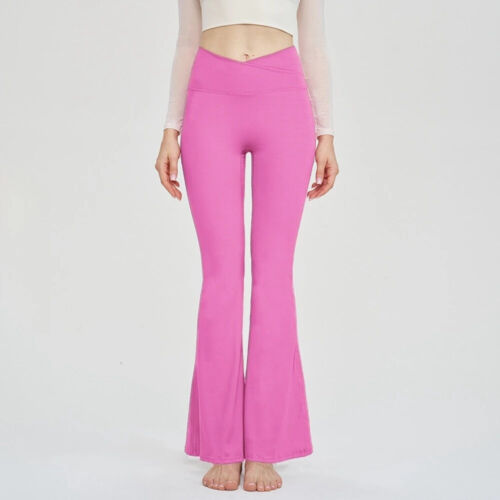 Girls Flared Leggings Yoga Pants Children Gym Workout Leggins Kids Bell Bottoms - Picture 12 of 12