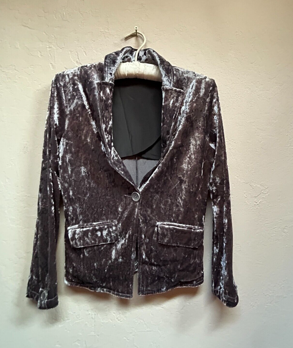 Bailey 44 Womens Small Single Button Crushed Velvet Blazer Bronze  Lightweight