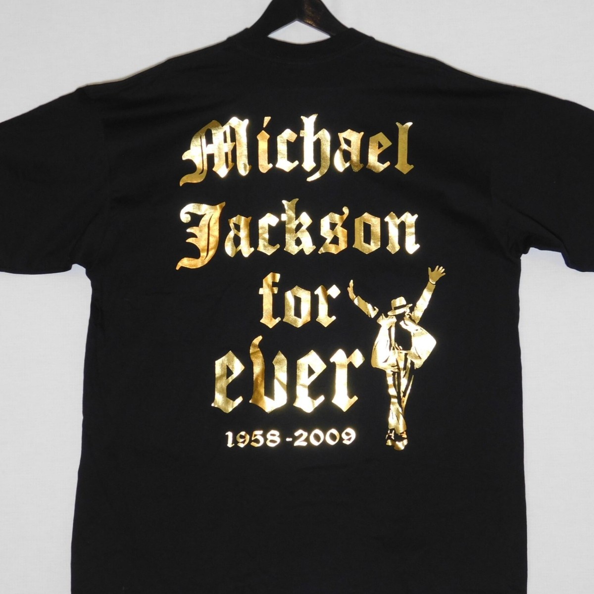 19177　マイケルジャクソン　Ｔシャツ　1958-2009　黒　サイズＬ MICHAEL JACKSON in Memory 1958-2009 - Vintage T-shirt - 100