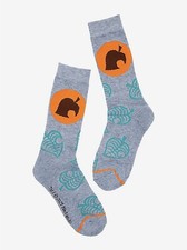 Animal Crossing: Nook Inc. Leaf Crew Socks Men's 8-12 Unisex Nintendo Bioworld