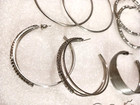 Pierced hoop earrings for women. Hoops, Love, goldtone, silvertone. You get all — photo 5