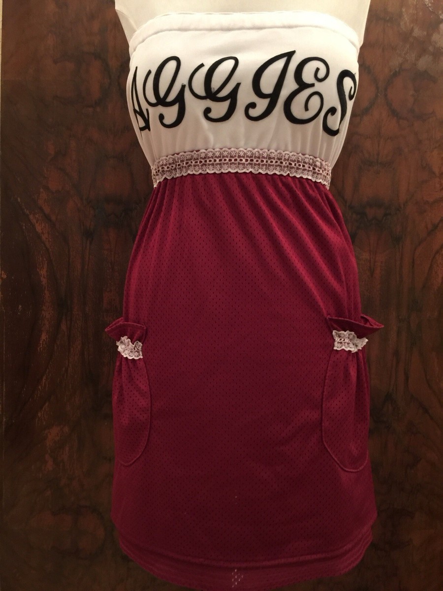 Texas A&M Aggie Gameday Strapless Empire Waiste Mini-dress | eBay