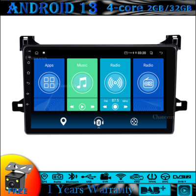 9'' Android 13 Head Unit Radio Carplay GPS Navi BT DAB für Toyota Prius XW50 15-20