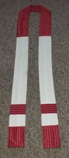 CLERGY OFFICIANT STOLE VESTMENT HAND MADE RED & WHITE VERY LONG