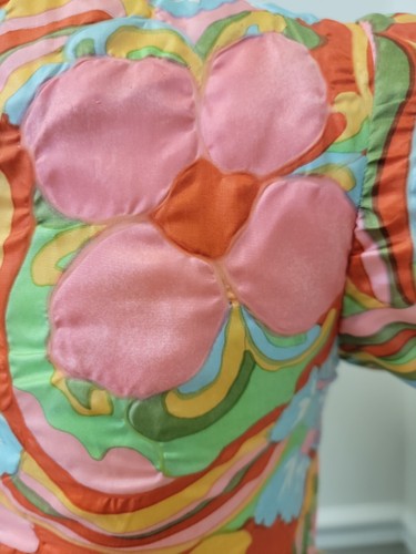 Vintage '60s Mod Gogo Hippie Multicolored Top/Short Sleeve/Metal Zip - Picture 7 of 11