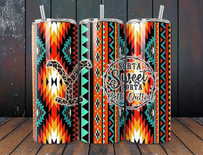 Sorta Sweet Sorta Beth Dutton Aztec Design 20oz Tumbler With Lid And Straw
