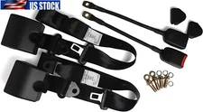 2 Sets  Cars 3 Point Harness Replace Adjustable Seat Belt Lap Strap Black