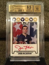 2008 Topps Joe Flacco RED INK RC Premiere AUTO BGS 9.5 GEM MINT W/10 AU BEGALS!