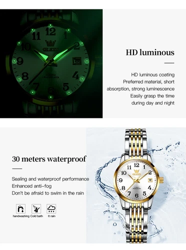 OLEVS Automatic Mechanical Watch Calendar Waterproof Women's Wristwatches - Picture 6 of 20