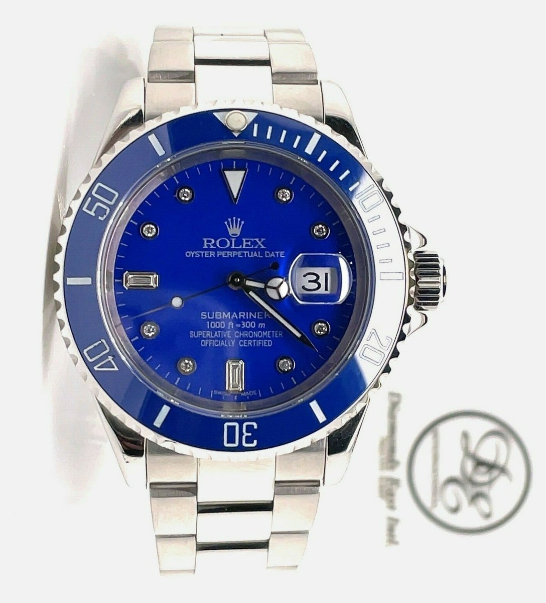 Rolex Submariner 16610 Oyster Stainless Steel Blue Bezel