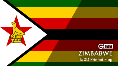 G128 2 Pack: Zimbabwe Flag 3x5 Ft LiteWeave Pro Printed 150D Poly