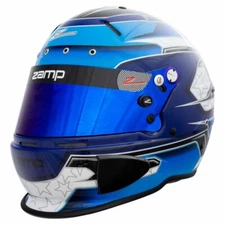 Zamp RZ70E Helmet Hans Compatible Holes Snell 2020 Approved ORCi Karting Blue