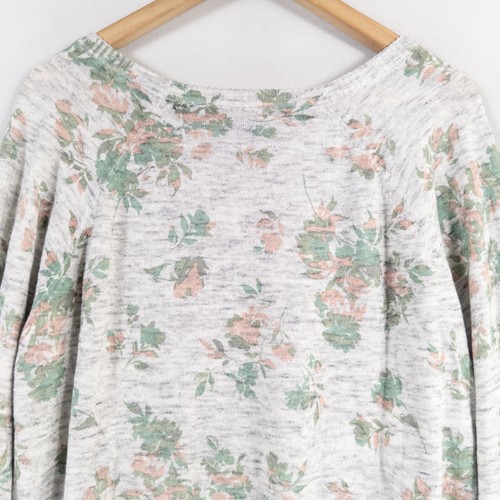 Suéter Torrid Para Mujer 2X Gris Claro Floral Pullover Ligero Raglán Informal - Imagen 4 de 8
