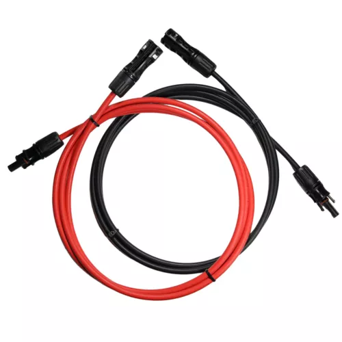 Solarkabel Verlängerung rot schwarz montierter Solarstecker PV 4 + 6 mm² 