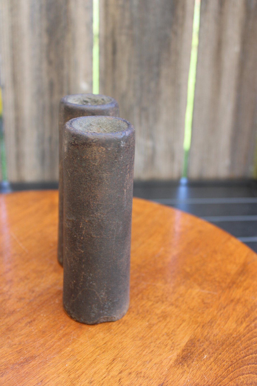 B B Lewis weight driven calendar wall clock , original cast iron