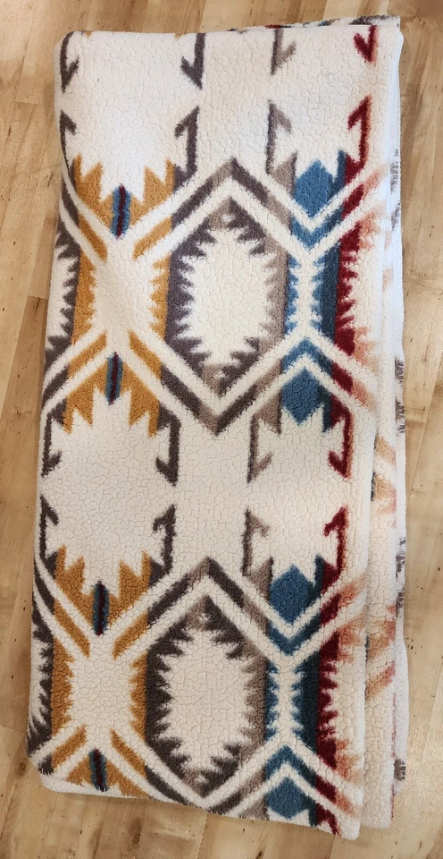 Pendleton Home Collection Blanket White Sands Cream 97"x88" Aztec Native Design - Image 2 of 3