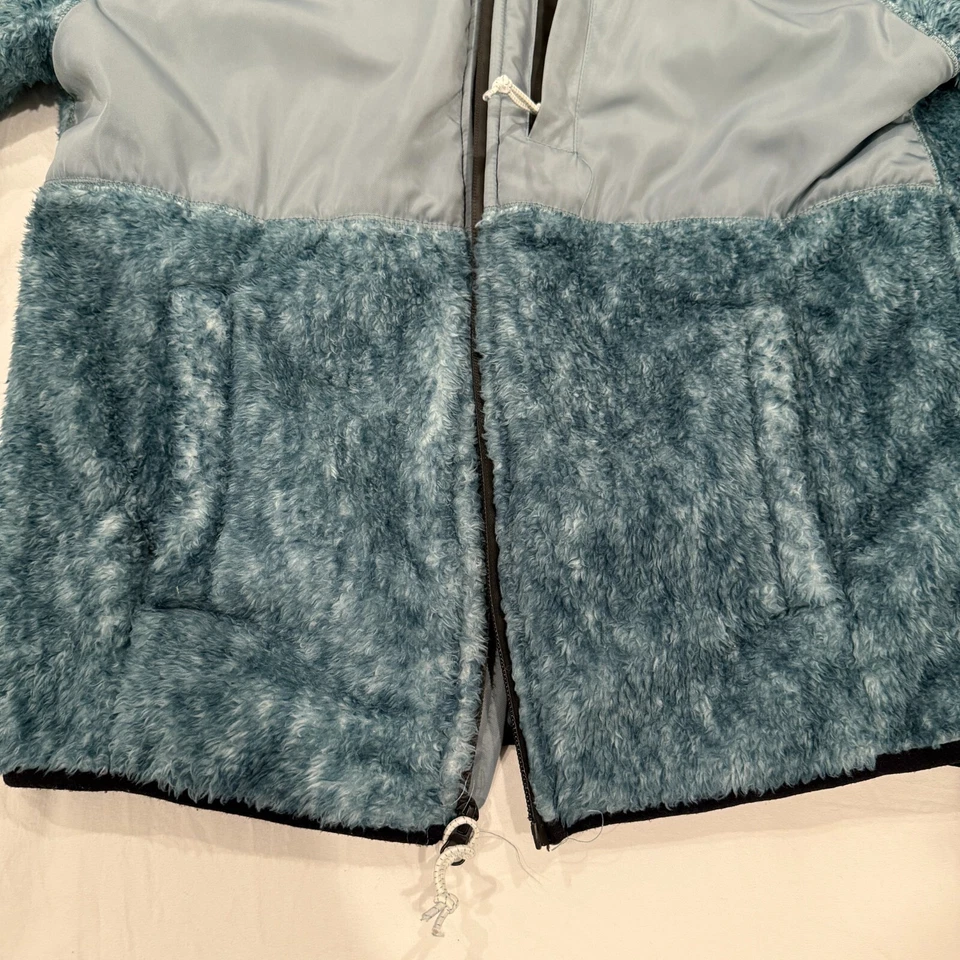 URBAN OUTFITTERS BLUE SHERPA FAUX FUR FULL ZIP JACKET POCKETS NORTHFACE MEDIUM — 第 4/4 张图片