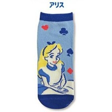 Disney Kids Socks Alice in Wonderland Blue Cotton Blend Elastic 20-24cm JP