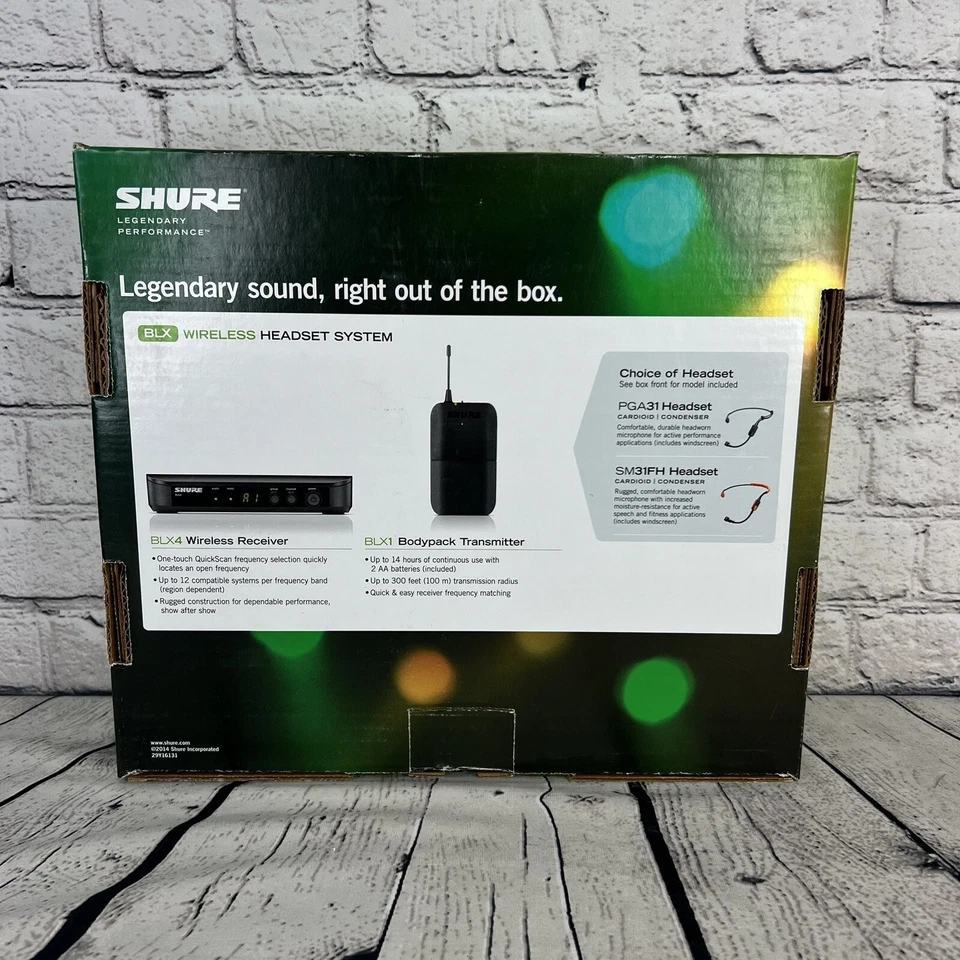 Shure BLX14/P31 H9 Wireless Headset Microphone System w/ PGA31 Wireless Headset - Image 4 of 4