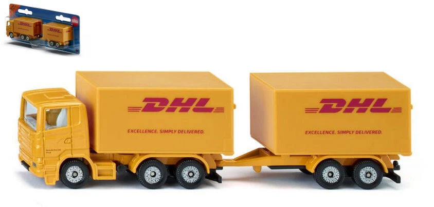 MODELLINO CAMION STATICO SIKU CON RIMORCHIO CORRIERE DHL MM 160 - Immagine 3 di 4