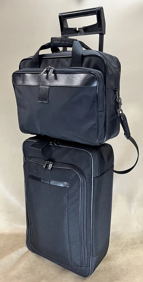 Hartmann Black Carry On Luggage Set 16” Briefcase & 21" Upright Wheeled Suitcase - Image 2 of 4