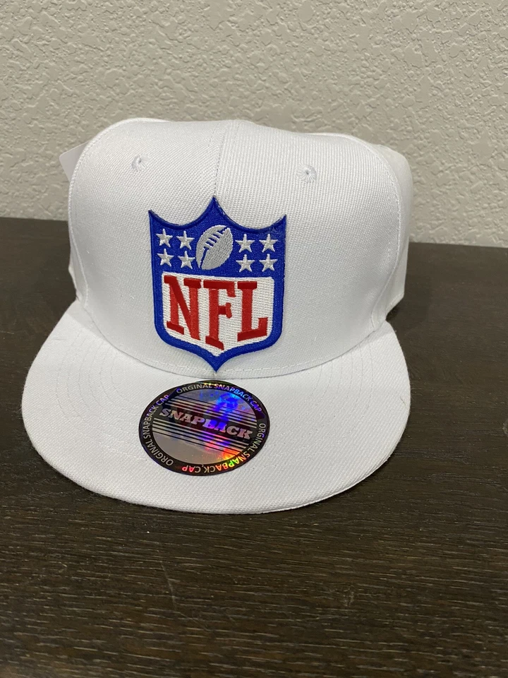 SPORTS CAP NFL SHIELD HEAD REFEREE OFFICIALS GAMEDAY HAT CAP WHITE ADJUSTABLE SNAPBACK NEW