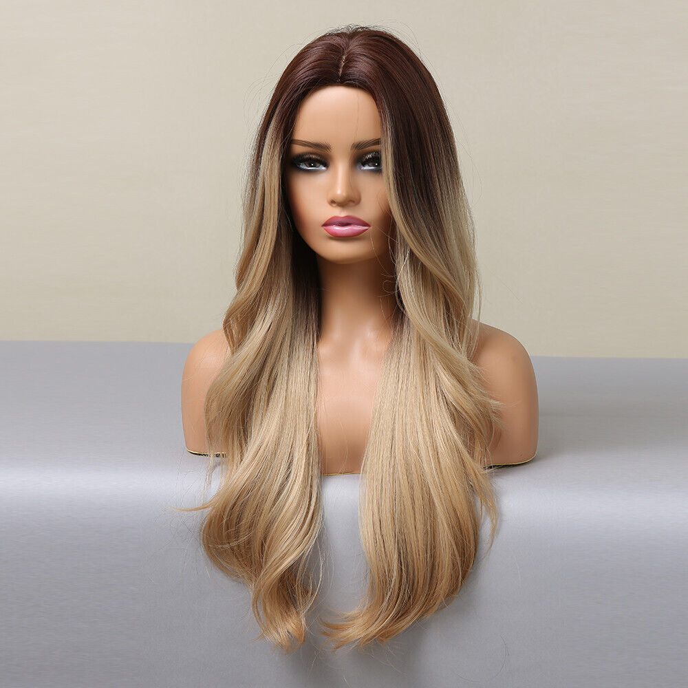 Image 31 - Light Blond Brown Long Wavy Fashion Daily Hair Cosplay Party Full Women Wig