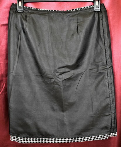 JM COLLECTION Lined Knee Career Pencil Skirt Black White Plaid 8P - Picture 4 of 5