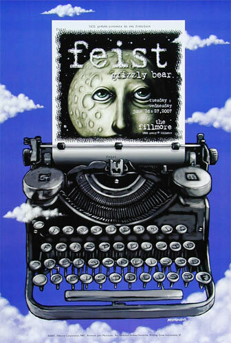 Feist Grizzly Bear 2007 Fillmore SF Rock Konzert Poster F882 John Mavroudis Moon - Bild 1 von 1