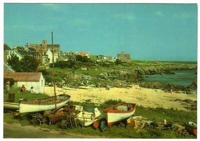 1970er Iona Postkarte St. Ronan's Beach in der Nähe des Stegs mit Blick auf Abtei nicht verschickt
