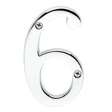 Cast Solid Brass 3 7/8" Address House Number '6' '9' Chrome Renovator's Supply