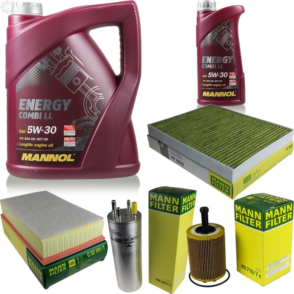 Mann Inspektionspaket 6L Mannol Energy Combi Ll 5W-30 FüR Vw Multivan V 2.5 Tdi-image