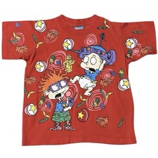 Vintage Nickelodeon Rugrats AOP Chuckie Tommy Youth Kids Shirt 1990s Medium