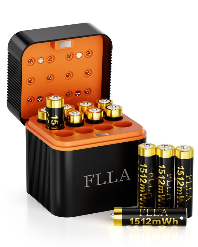 12 Pack 1.5v AAA 1512mWh Rechargeable Lithium Battery + USB-C Charger Box
