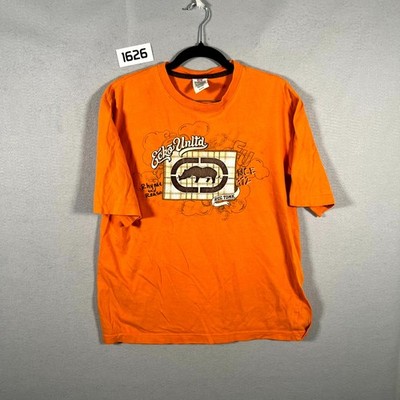 Vintage Ecko Unltd T Shirt Mens Large Orange Cotton Made in Mexico