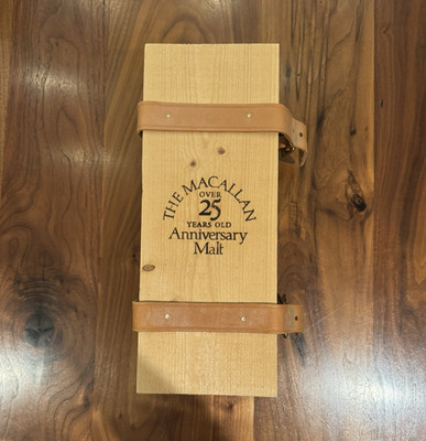 The Macallan 25 Year Anniversary Malt Scotch 750ml Liquor Bottle w/ Wood Case