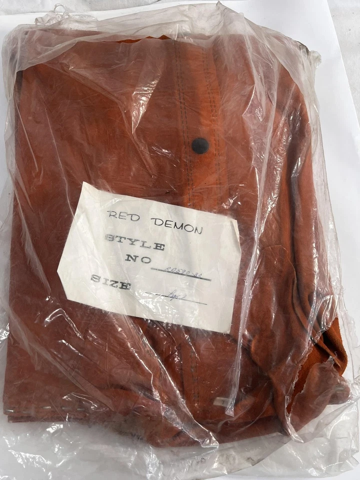 VNTG Red Demon Welding Jacket Mens Large Brown Suede Leather Snap Front RD590-30 - Image 2 of 4