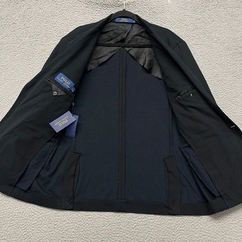 Polo Ralph Lauren Blazer Mens L Black Knit Preppy Classic Collegiate Cotton image 13