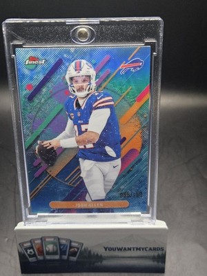 Josh Allen 2025 Topps Finest Sky Blue RARE Refractor 55/150 Buffalo Bills