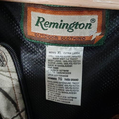 Remington Realtree Hardwood Camo Hunting Jacket XL Outdoor Hooded Waterproof - Picture 6 of 9
